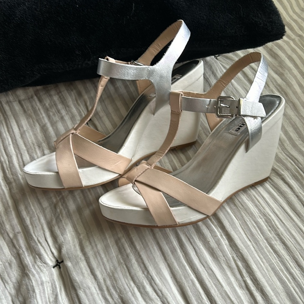 Dune London Gangster strappy wedge